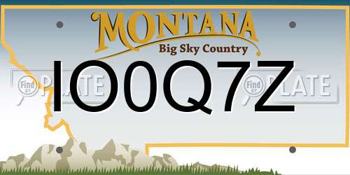 IO0Q7Z Montana License Plate