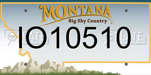 IO10510 Montana License Plate