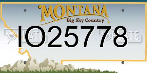 IO25778 Montana License Plate