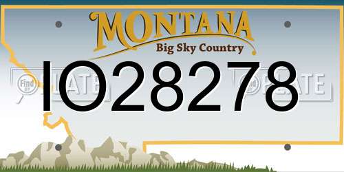 IO28278 Montana License Plate
