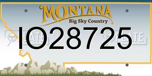 IO28725 Montana License Plate