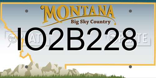IO2B228 Montana License Plate