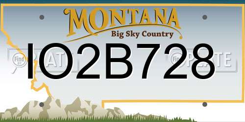 IO2B728 Montana License Plate