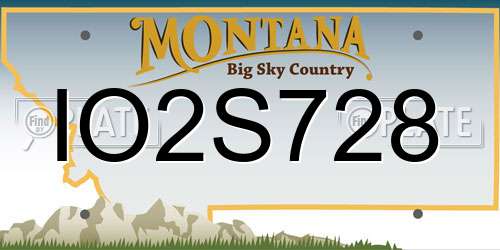 IO2S728 Montana License Plate