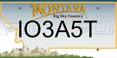 IO3A5T Montana License Plate