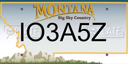 IO3A5Z Montana License Plate
