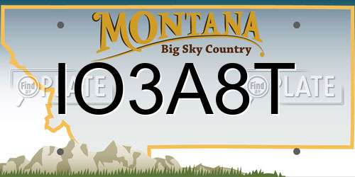 IO3A8T Montana License Plate