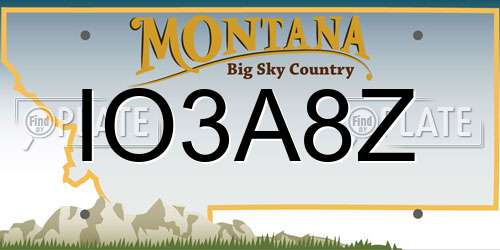 IO3A8Z Montana License Plate