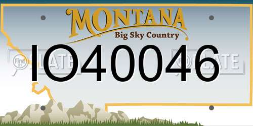 IO40046 Montana License Plate