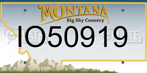 IO50919 Montana License Plate