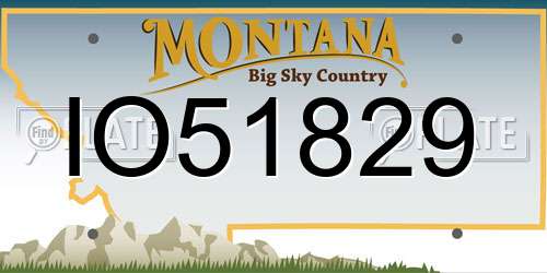 IO51829 Montana License Plate