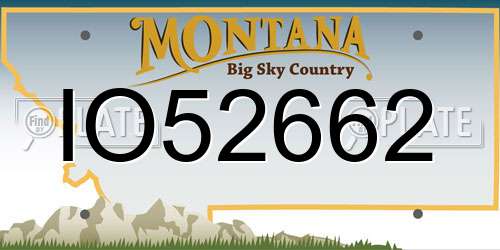 IO52662 Montana License Plate