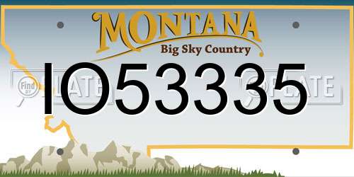 IO53335 Montana License Plate