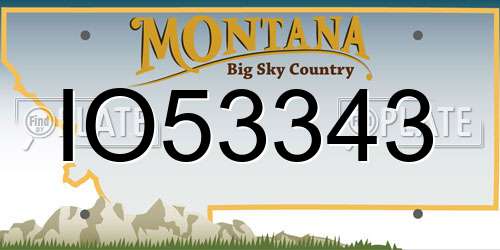 IO53343 Montana License Plate