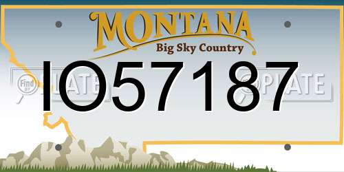 IO57187 Montana License Plate