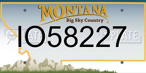 IO58227 Montana License Plate