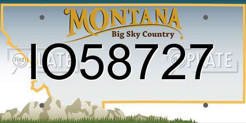 IO58727 Montana License Plate
