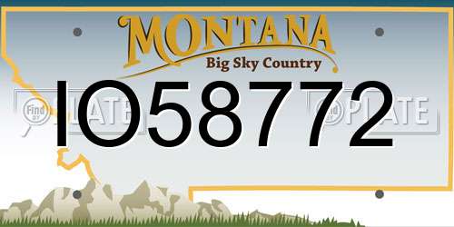 IO58772 Montana License Plate