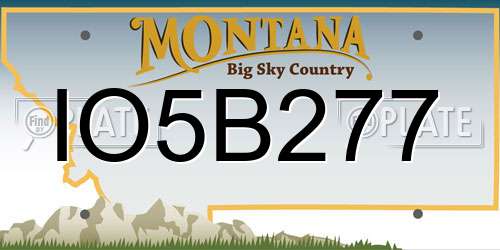 IO5B277 Montana License Plate
