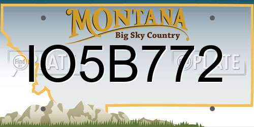 IO5B772 Montana License Plate