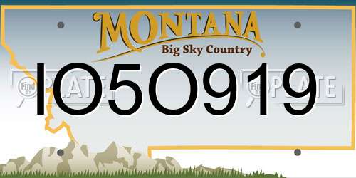 IO5O919 Montana License Plate