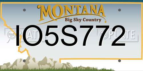 IO5S772 Montana License Plate