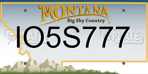 IO5S777 Montana License Plate