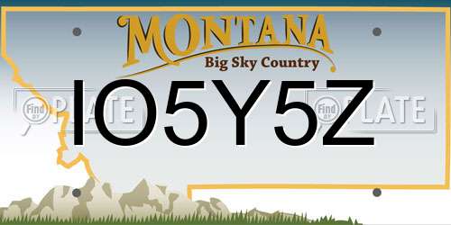 IO5Y5Z Montana License Plate