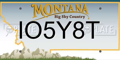 IO5Y8T Montana License Plate