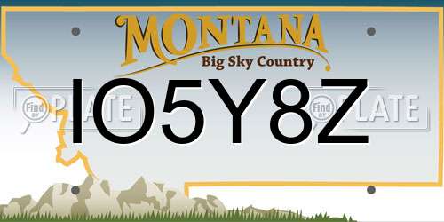 IO5Y8Z Montana License Plate
