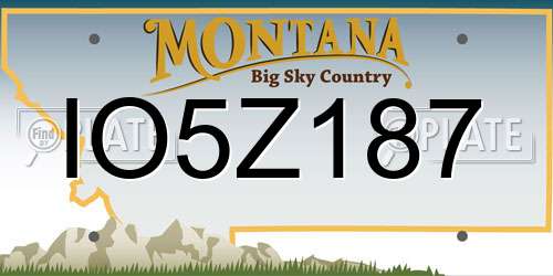 IO5Z187 Montana License Plate