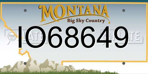 IO68649 Montana License Plate