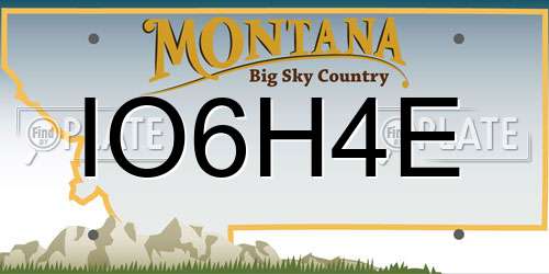 IO6H4E Montana License Plate