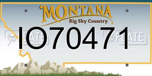 IO70471 Montana License Plate