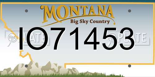IO71453 Montana License Plate