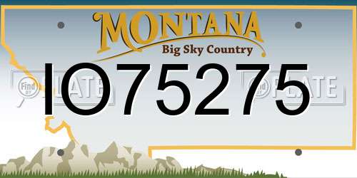 IO75275 Montana License Plate