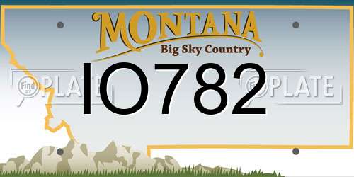 IO782 Montana License Plate