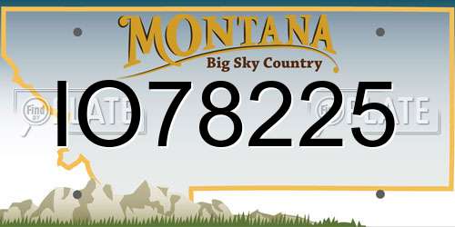 IO78225 Montana License Plate