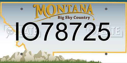 IO78725 Montana License Plate