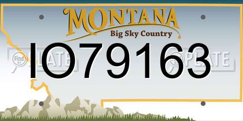 IO79163 Montana License Plate