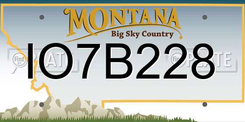 IO7B228 Montana License Plate