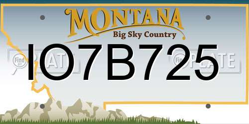 IO7B725 Montana License Plate