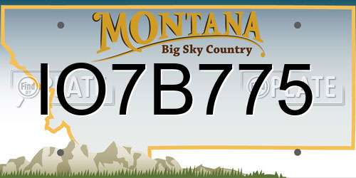 IO7B775 Montana License Plate