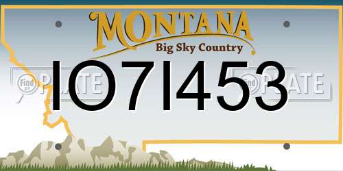 IO7I453 Montana License Plate