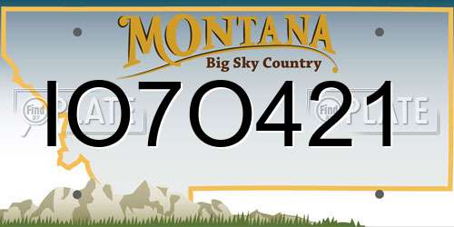 IO7O421 Montana License Plate