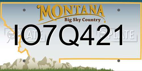 IO7Q421 Montana License Plate