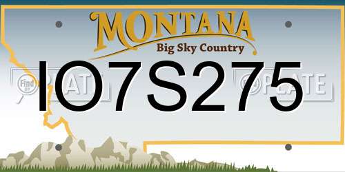 IO7S275 Montana License Plate