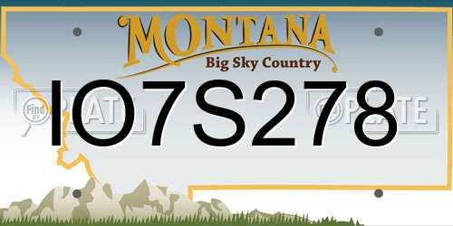 IO7S278 Montana License Plate
