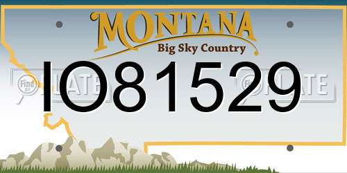 IO81529 Montana License Plate