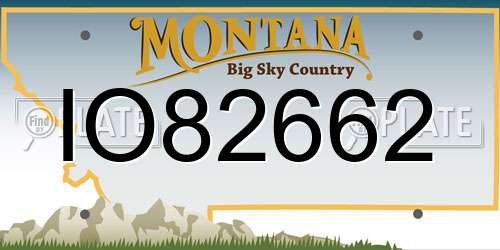 IO82662 Montana License Plate